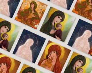 Ikona z Matką Boską kwadratowa