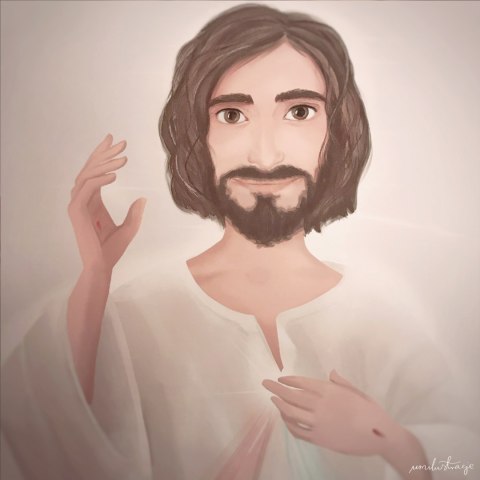 Jezus Miłosierny - bajkowy Jezus Miłosierny - bajkowy