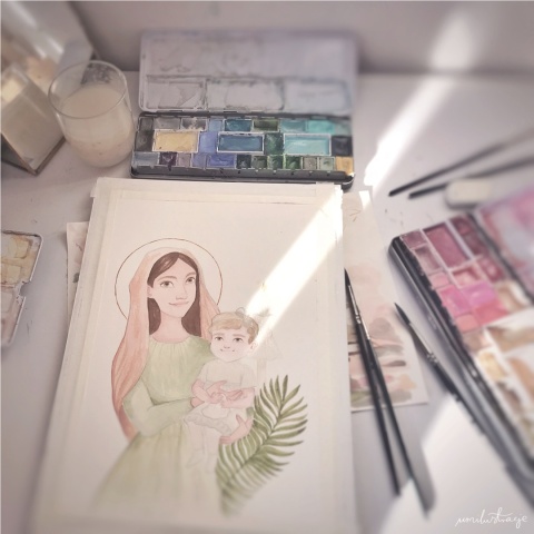 Obraz na zamówienie malowany akwarelami